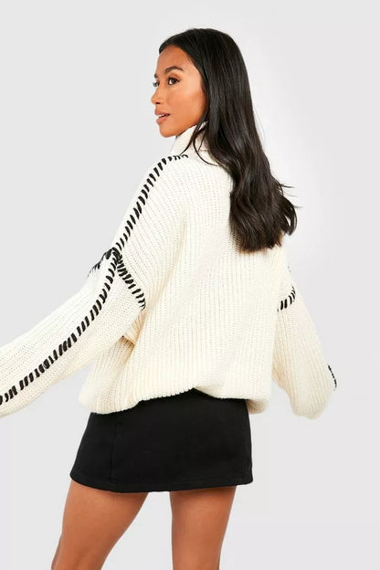 Lily | Trendy Petite Sweater Ladies Cream