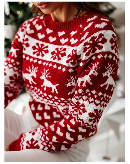Knitted women's Christmas sweater
