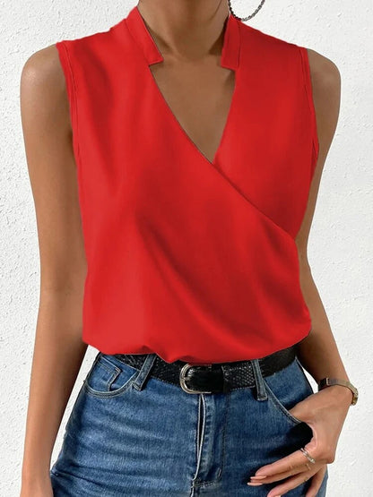 Helene | Sleeveless V-neck Shirt