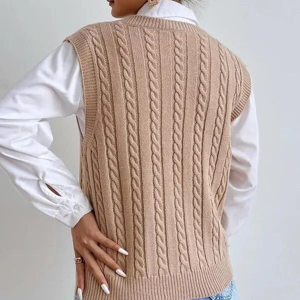 Gina - Sleeveless knitted women's cardigan