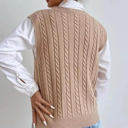 Gina - Sleeveless knitted women's cardigan
