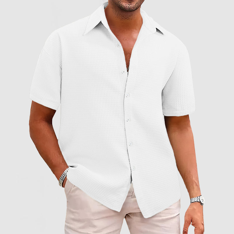 Sam | Casual Men's Shirt with Waffle Pattern