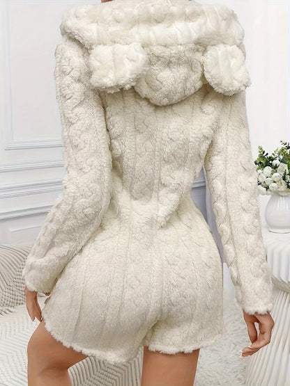 Fluffy™: Luxury Fleece Romper with Hood