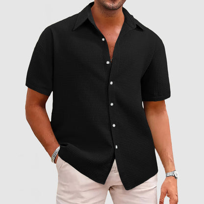 Sam | Casual Men's Shirt with Waffle Pattern