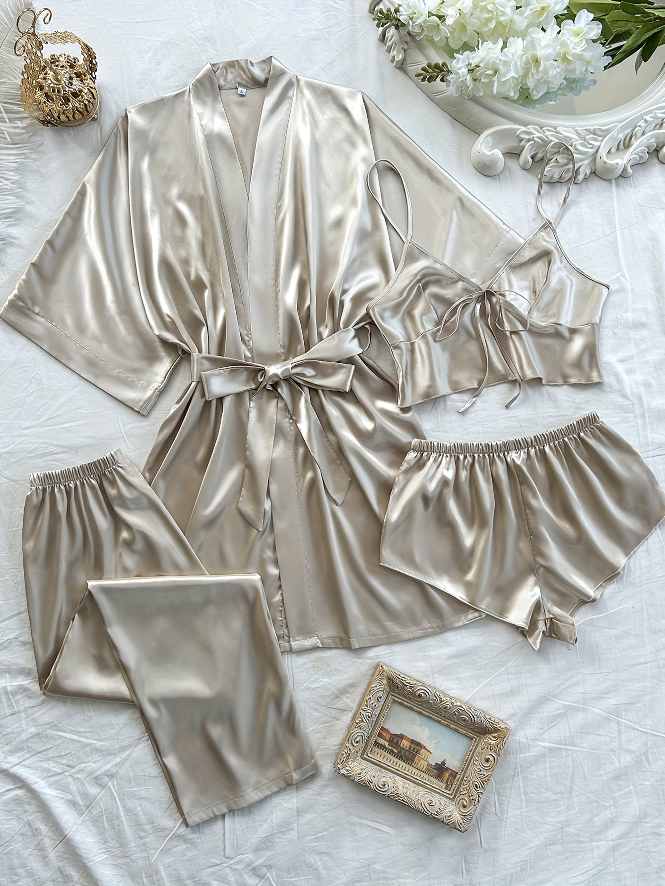 Livia™ 4-Piece Satin Pyjama Set