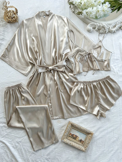 Livia™ 4-Piece Satin Pyjama Set