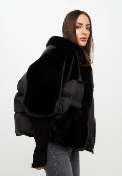 Celeste™ | Oversized Faux Fur Jacket - Black