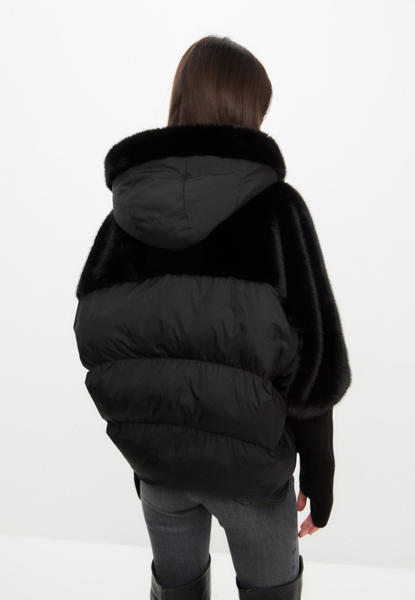 Celeste™ | Oversized Faux Fur Jacket - Black
