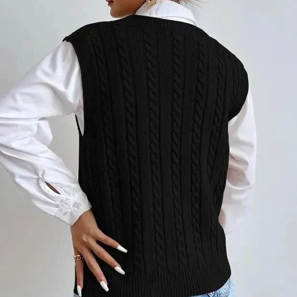 Gina - Sleeveless knitted women's cardigan