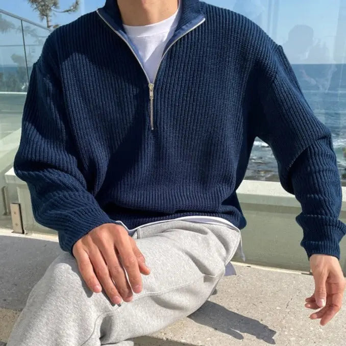 Classic warm sweater with zipper | Lincoln