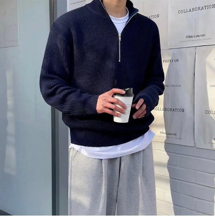 Classic warm sweater with zipper | Lincoln