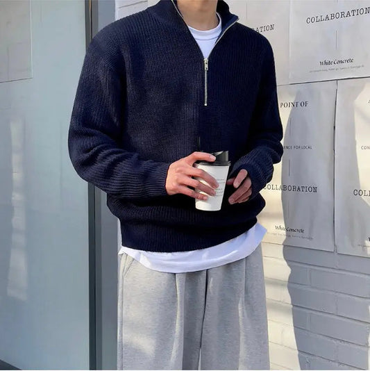 Classic warm sweater with zipper | Lincoln