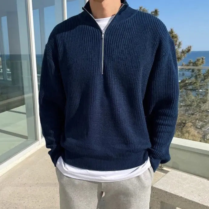 Classic warm sweater with zipper | Lincoln