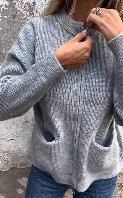 Audrey | Zipper Knitted Cardigan for Women