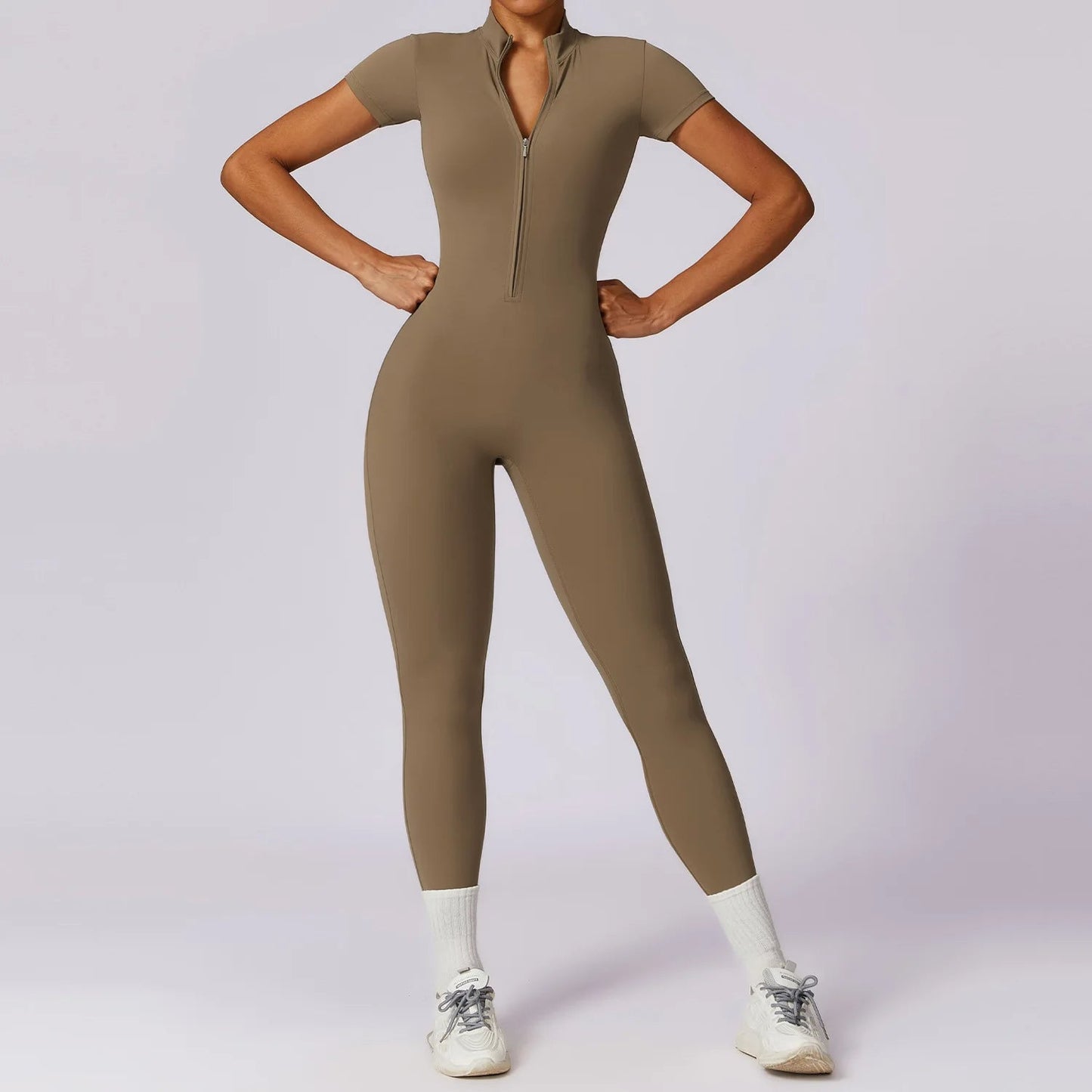 Athlese™ Yoga Jumpsuit with Zipper - Short