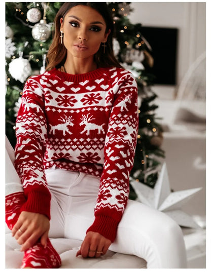 Knitted women's Christmas sweater