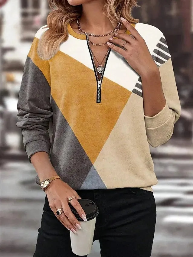 Ethla™ - Vintage Color Block Sweatshirt