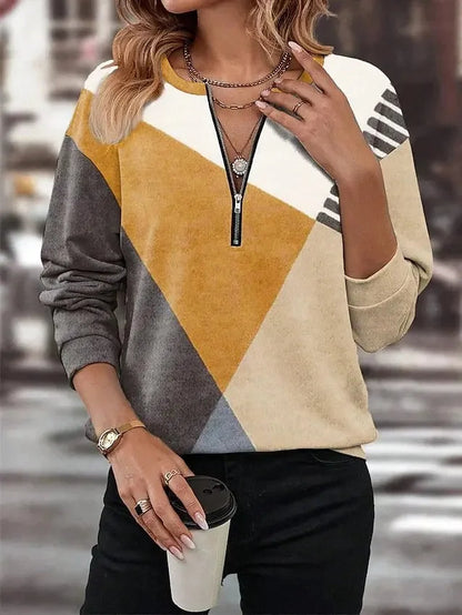Ethla™ - Vintage Color Block Sweatshirt