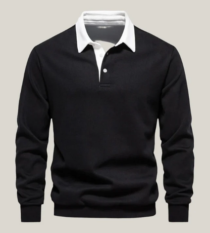 Ronny | Modern basic long-sleeved polo shirt