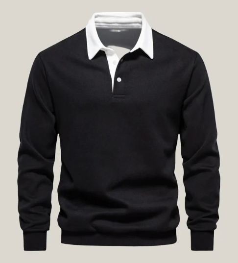 Ronny | Modern basic long-sleeved polo shirt