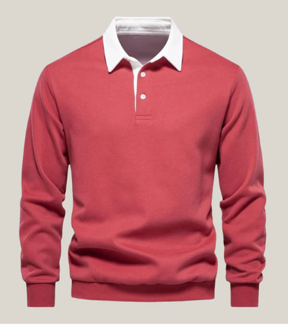 Ronny | Modern basic long-sleeved polo shirt