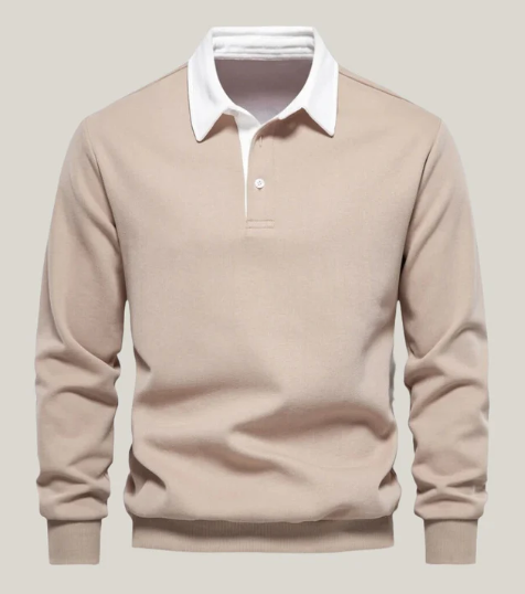 Ronny | Modern basic long-sleeved polo shirt