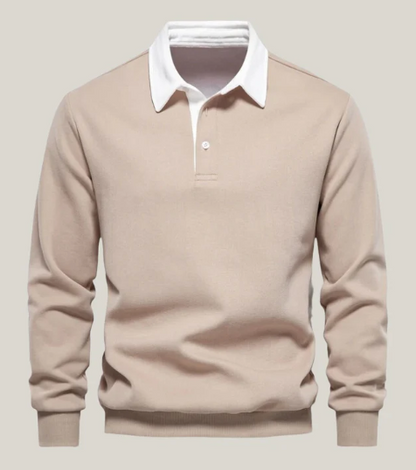 Ronny | Modern basic long-sleeved polo shirt