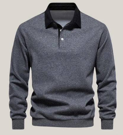 Ronny | Modern basic long-sleeved polo shirt