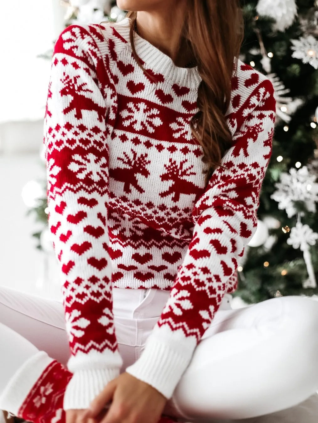 Knitted women's Christmas sweater