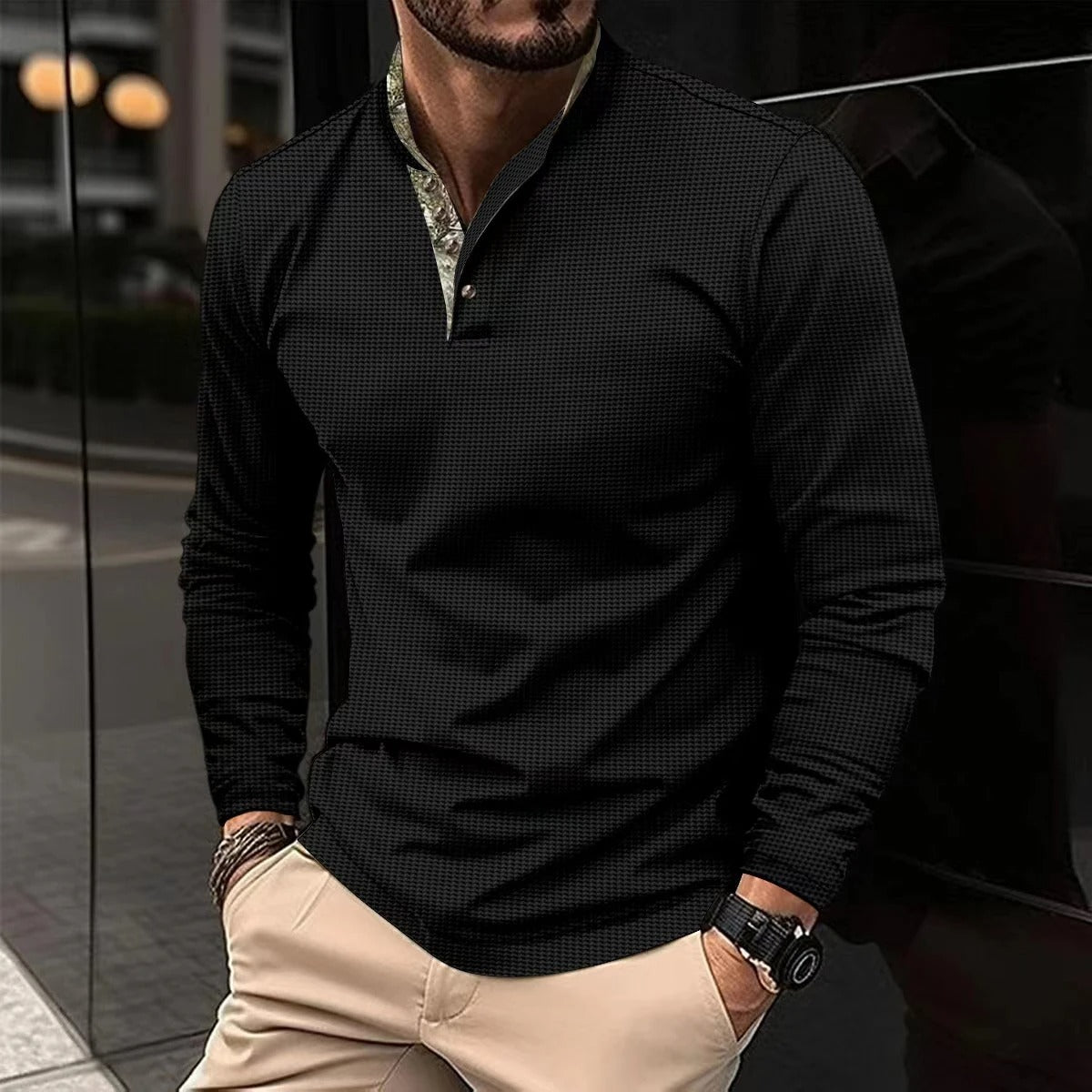 Alex | Stylish Long Sleeve Polo for Men