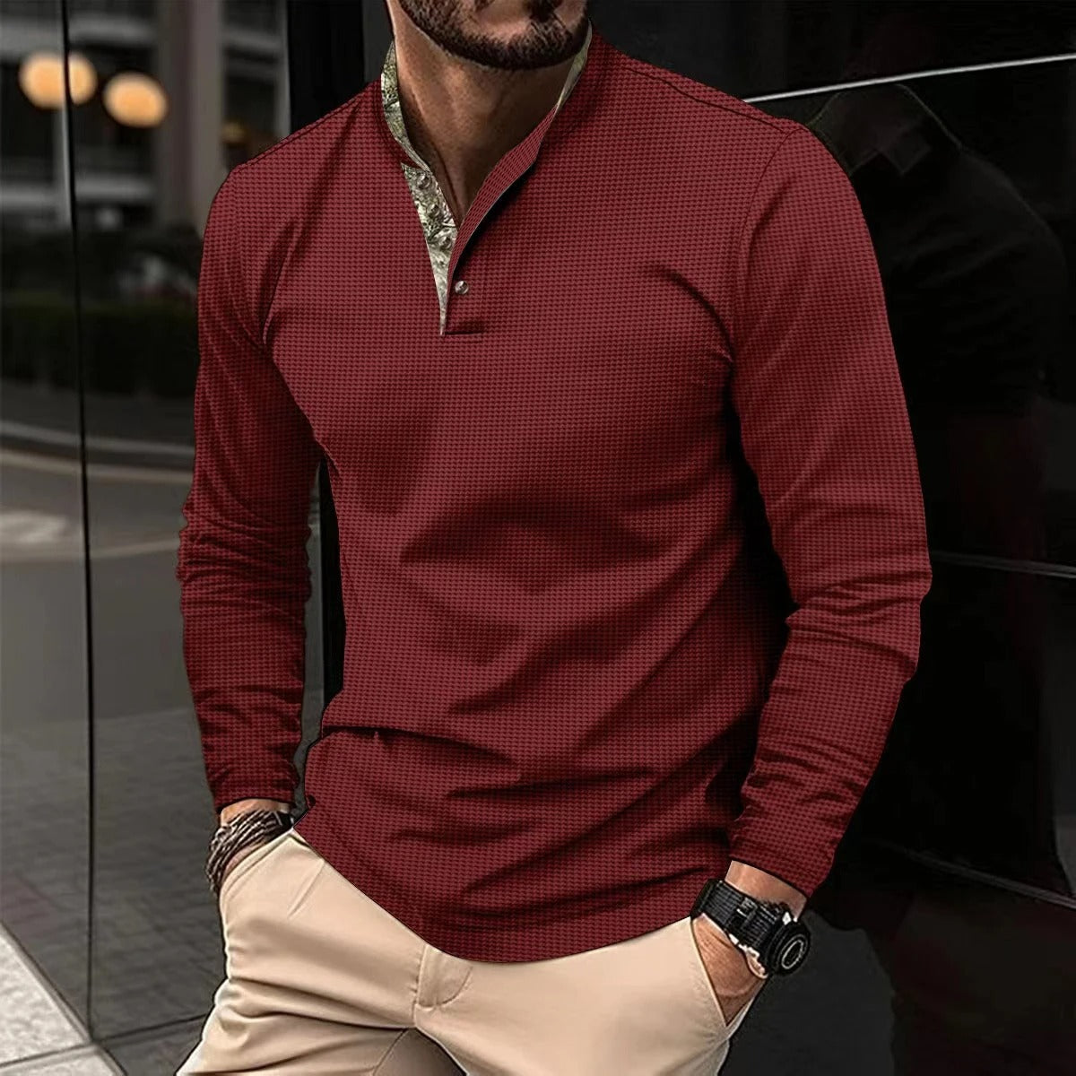 Alex | Stylish Long Sleeve Polo for Men